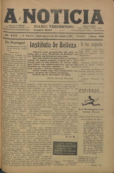 Capa de um dos jornais.