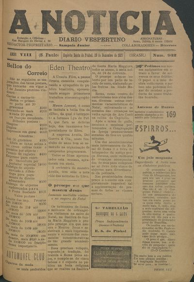 Capa de um dos jornais.
