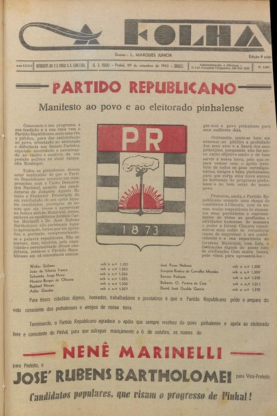 Capa de um dos jornais.