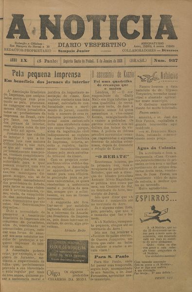 Capa de um dos jornais.