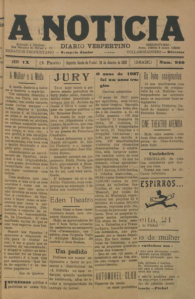 Capa de um dos jornais.