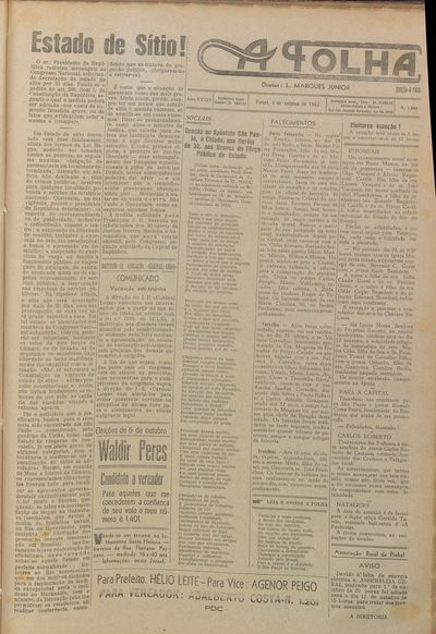 Capa de um dos jornais.