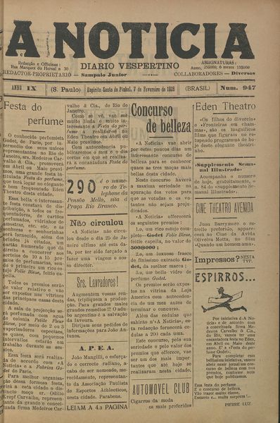 Capa de um dos jornais.