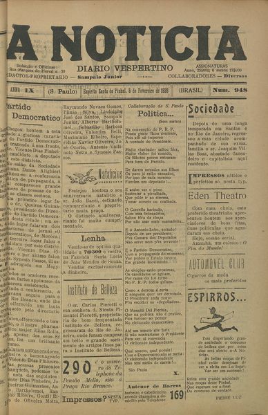 Capa de um dos jornais.