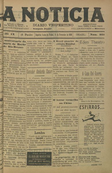 Capa de um dos jornais.