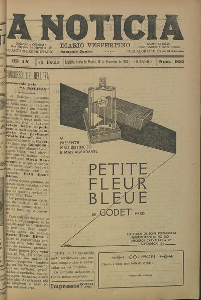 Capa de um dos jornais.