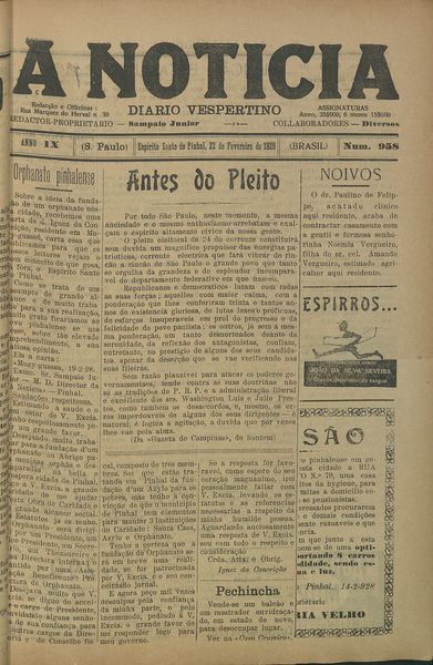 Capa de um dos jornais.