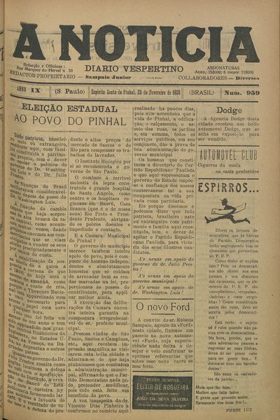 Capa de um dos jornais.