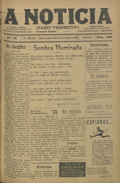 Capa de um dos jornais.