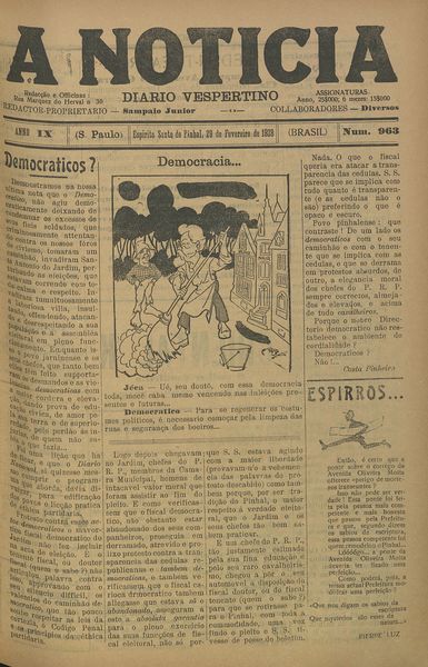 Capa de um dos jornais.