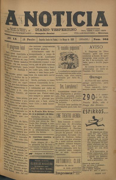 Capa de um dos jornais.