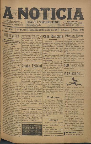 Capa de um dos jornais.