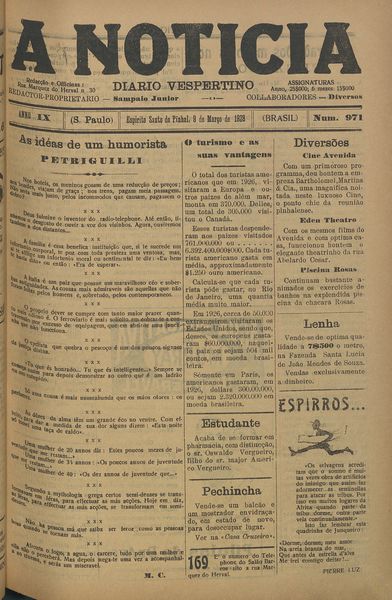 Capa de um dos jornais.