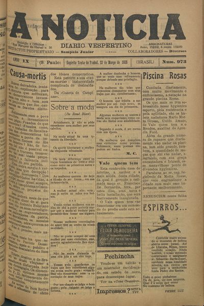 Capa de um dos jornais.