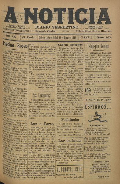 Capa de um dos jornais.