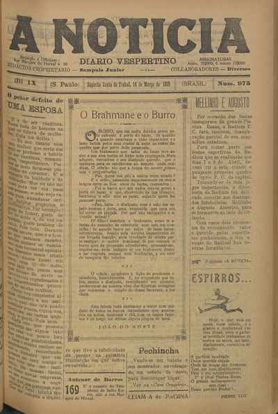 Capa de um dos jornais.