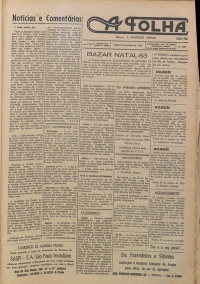 Capa de um dos jornais.