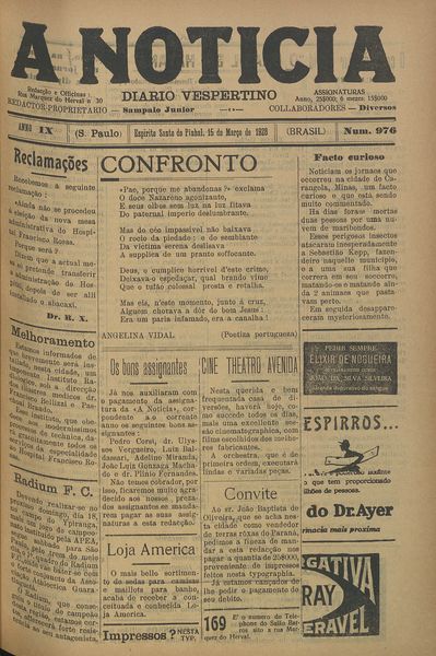 Capa de um dos jornais.