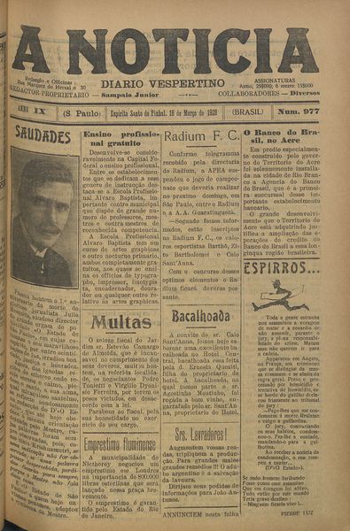 Capa de um dos jornais.