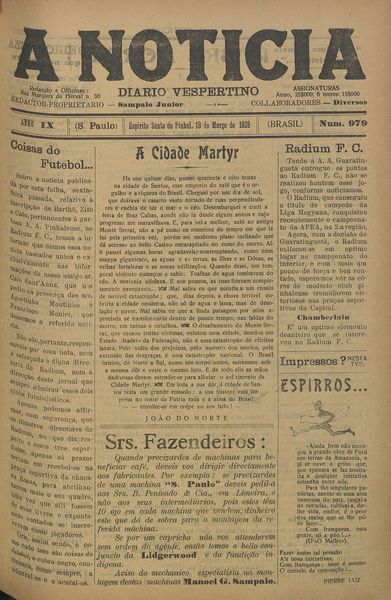 Capa de um dos jornais.