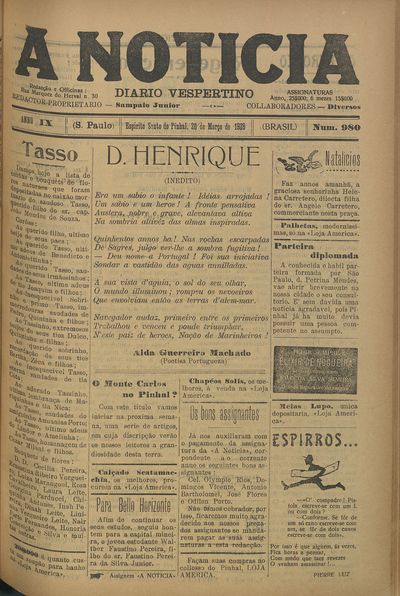 Capa de um dos jornais.