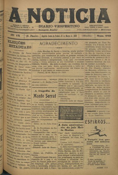 Capa de um dos jornais.