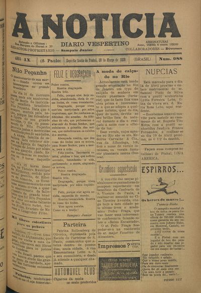 Capa de um dos jornais.