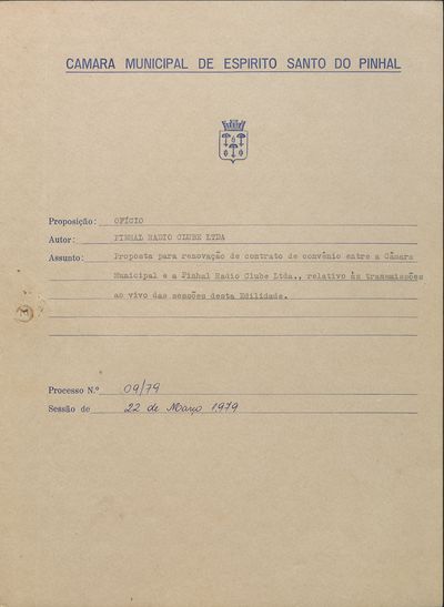 Capa de um dos livros da Câmara.