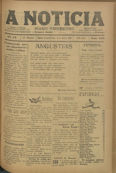 Capa de um dos jornais.