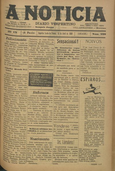 Capa de um dos jornais.