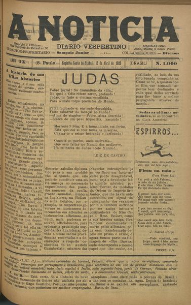 Capa de um dos jornais.