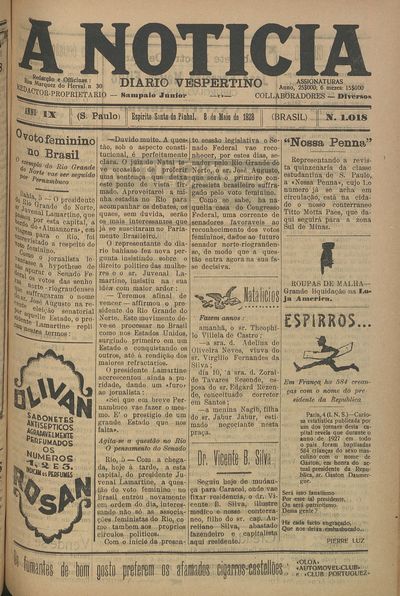 Capa de um dos jornais.