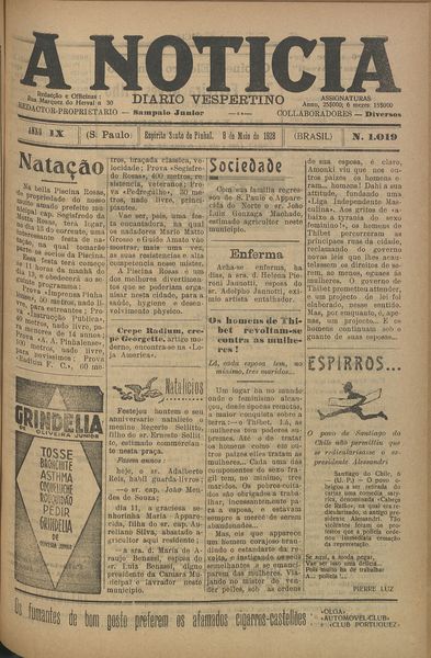 Capa de um dos jornais.