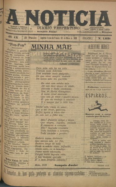 Capa de um dos jornais.