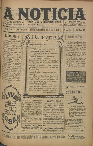 Capa de um dos jornais.