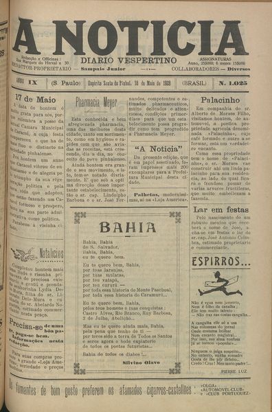 Capa de um dos jornais.