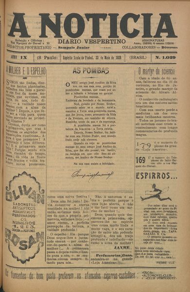 Capa de um dos jornais.