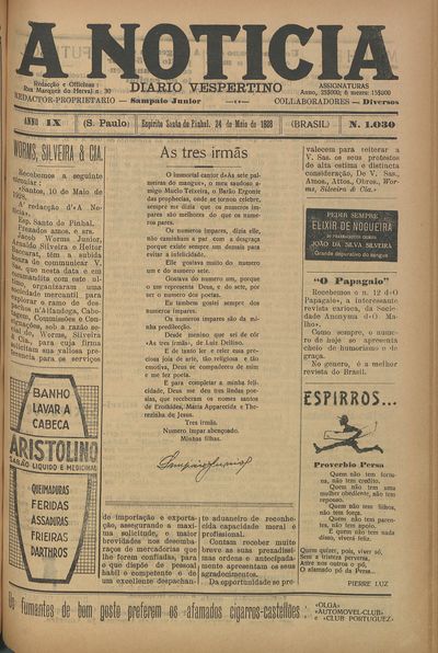 Capa de um dos jornais.