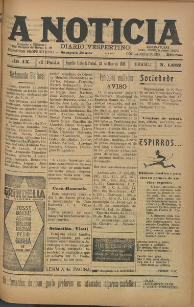 Capa de um dos jornais.
