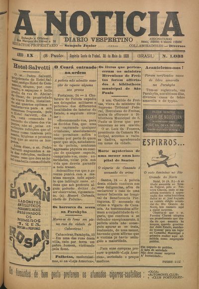 Capa de um dos jornais.