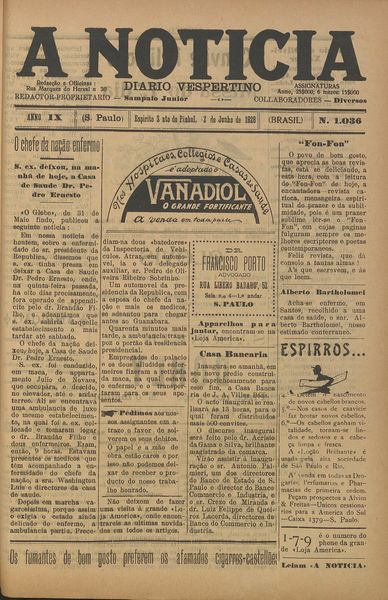 Capa de um dos jornais.