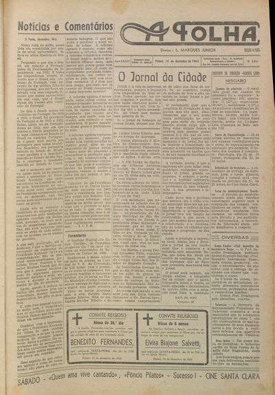 Capa de um dos jornais.