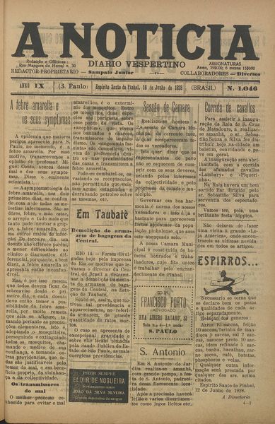 Capa de um dos jornais.