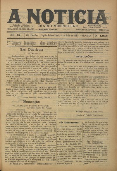 Capa de um dos jornais.