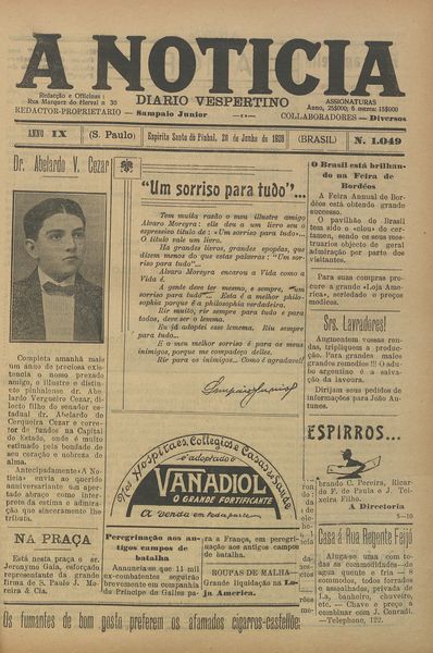 Capa de um dos jornais.