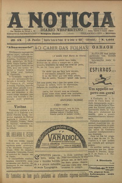 Capa de um dos jornais.