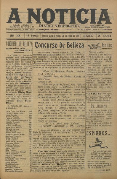 Capa de um dos jornais.