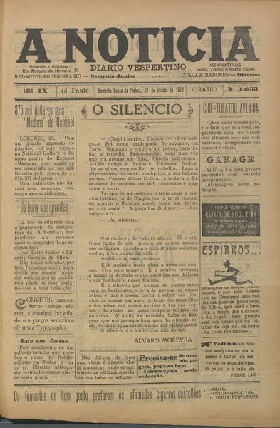 Capa de um dos jornais.